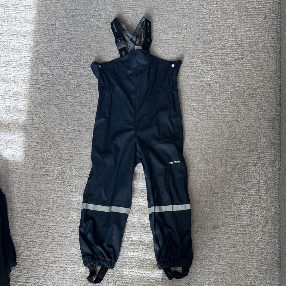 Tretorn Navy Kids One Piece Rain coverall with Reflective Stripes